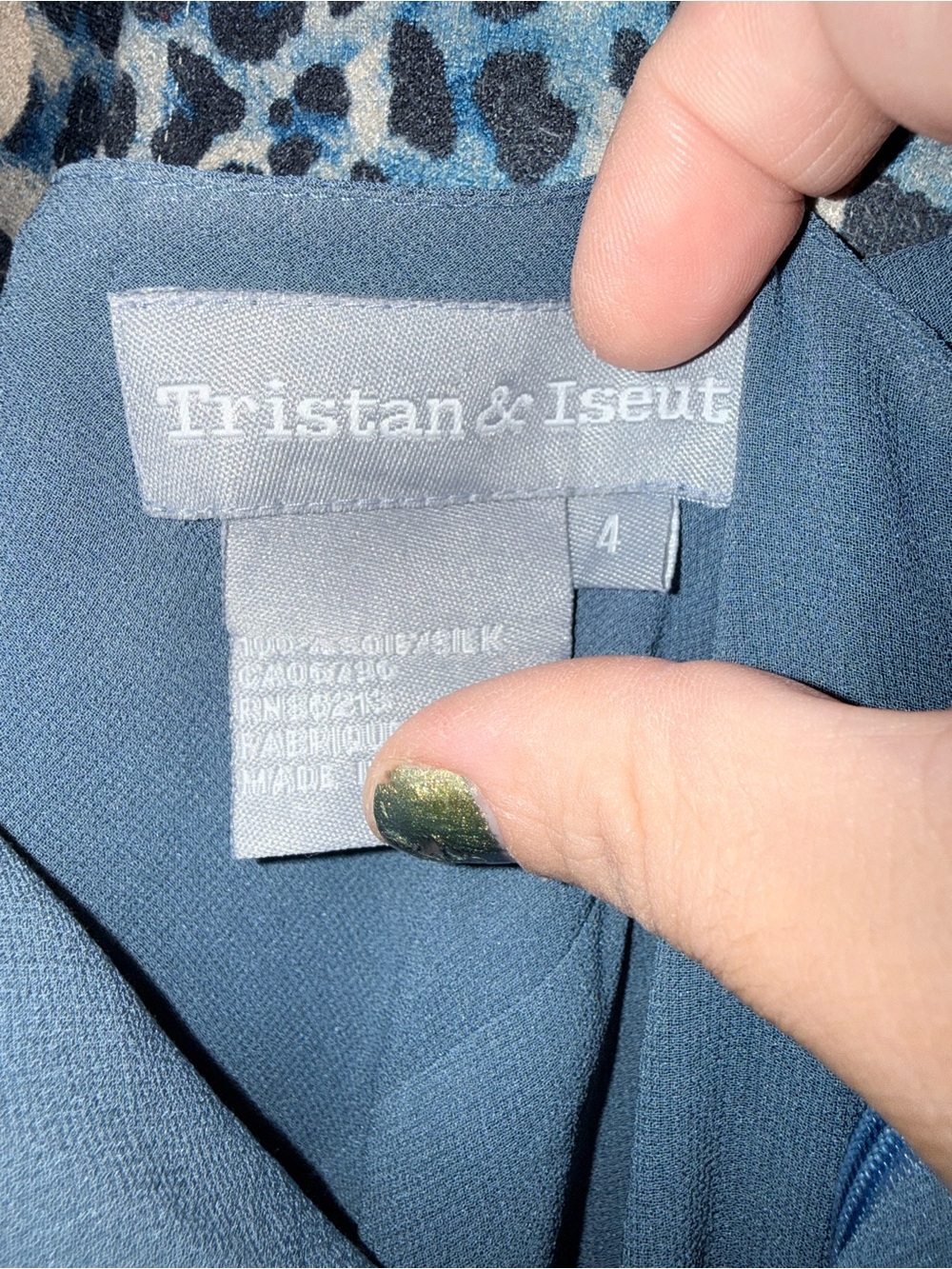 100% Silk Tristan Vintage Satin Slip Maxi Dress in Slate Blue - Picture 3 of 3